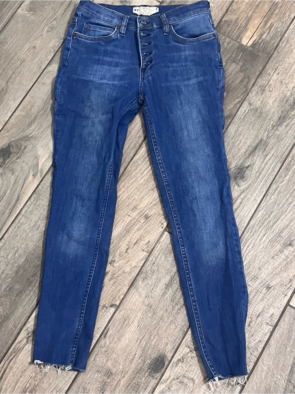 High-Rise Skinny Jeans in Deep Blue